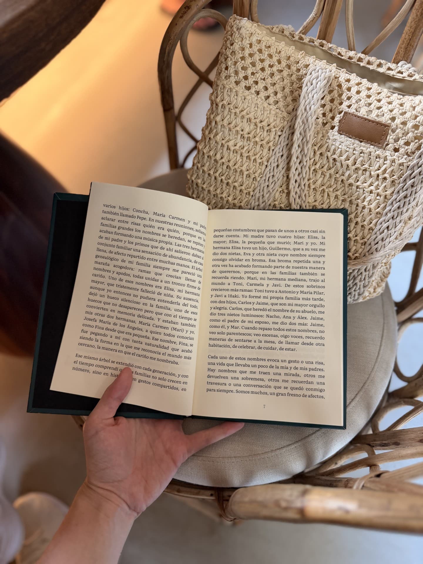 Libro abierto por un capítulo sobre la familia