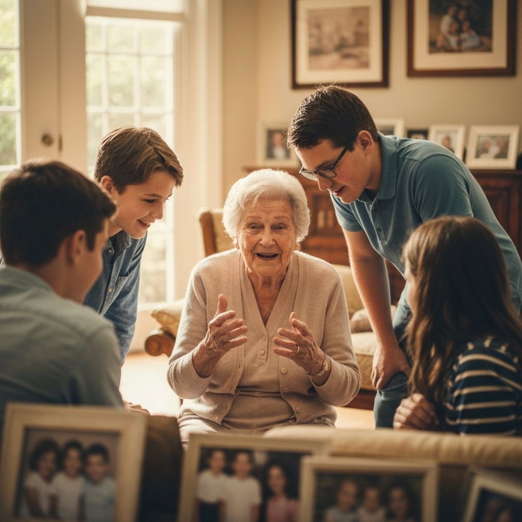 Persona mayor compartiendo recuerdos
