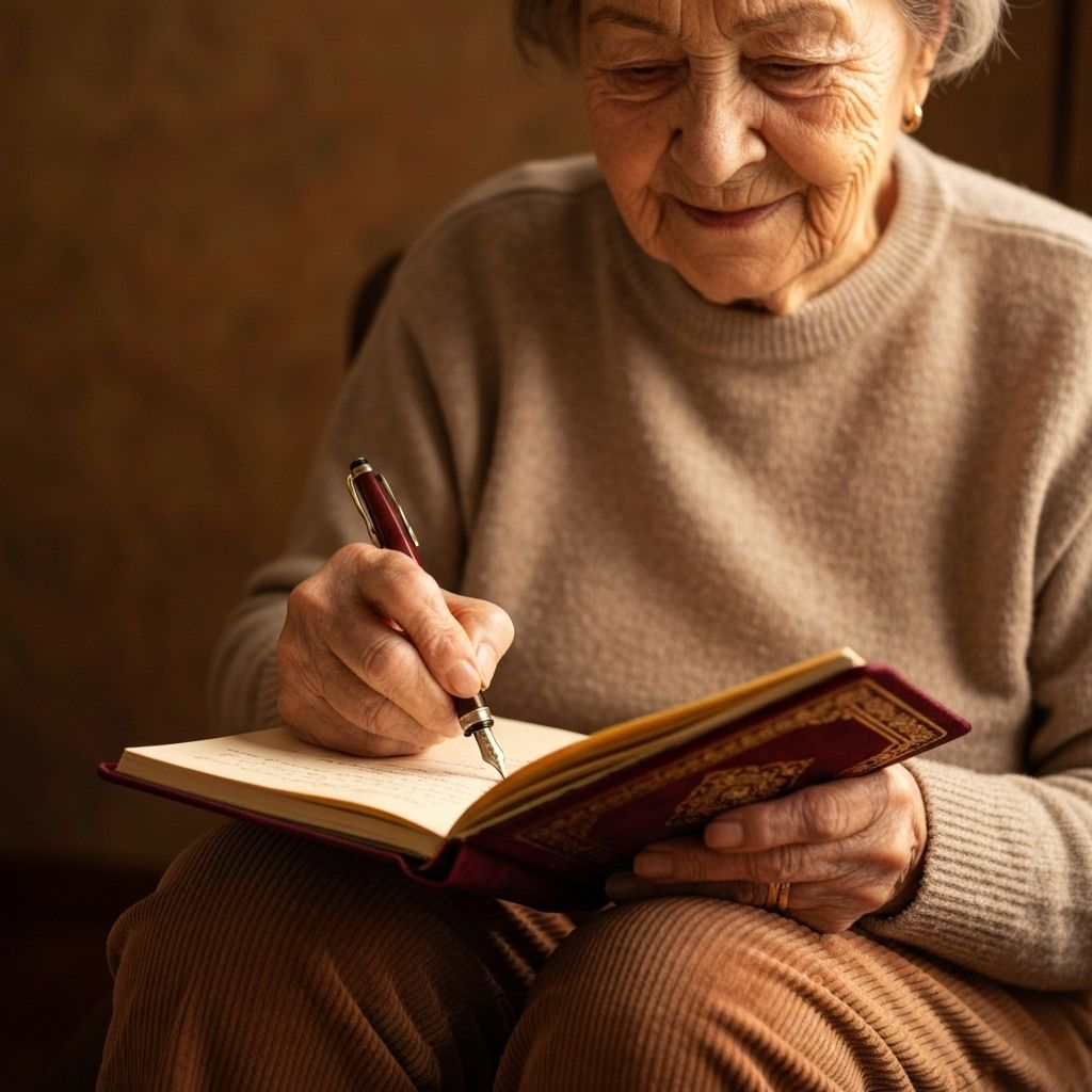 Persona escribiendo sus memorias