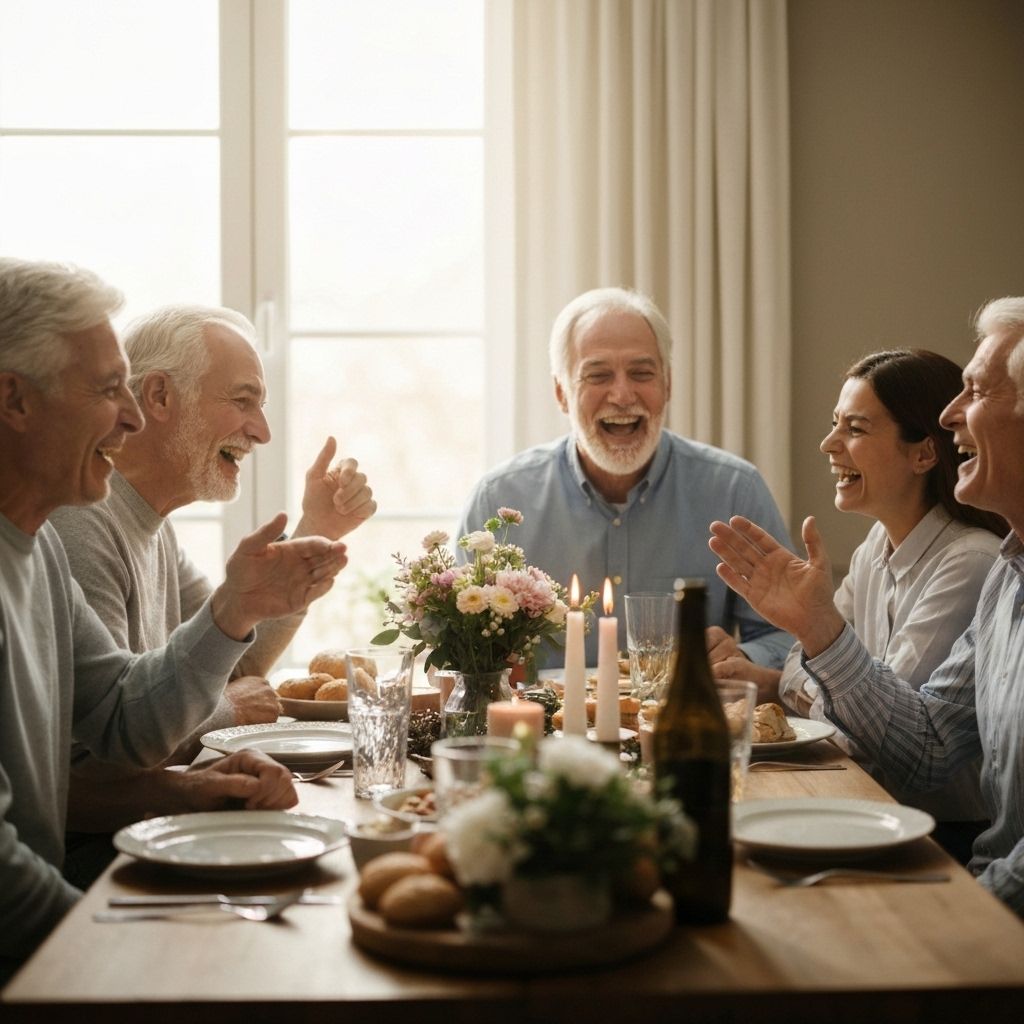 Familia multigeneracional compartiendo historias